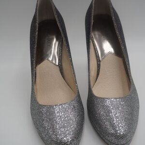 Michael Kors Ombre gunmetal Glitter Pumps, Textile upper/leather lining Sz 9.5.